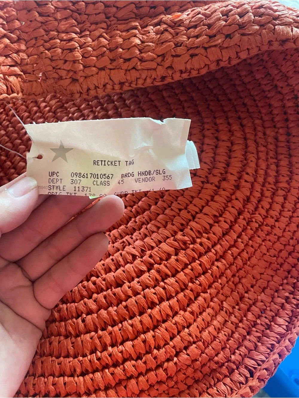 Handwoven Orange Straw Tote Bag - Women's Summer Shoulder Bag